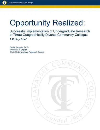 1. Undergraduate Research Program Policy Brief